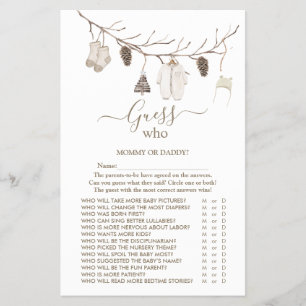 Merry Christmas 'Guess Who' Baby Shower Game Flyer