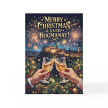 Merry Christmas Guid Hogmanay Edinburgh Card