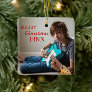 Merry Christmas Guitar Enthusiast Ornament