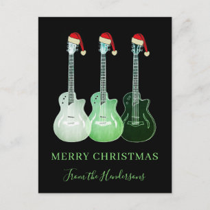 Merry Christmas guitars Personalised  Holiday Postcard