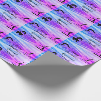 Merry Christmas Gymnast Custom Name   Wrapping Paper