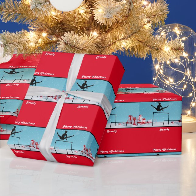 Merry Christmas Gymnastics   Wrapping Paper (Holidays)