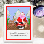 Merry Christmas Hairdresser Santa at Hair Salon  Card<br><div class="desc">Oh no,  Santa Claus's hairdresser looks like they have made a huge mistake on his beard!</div>