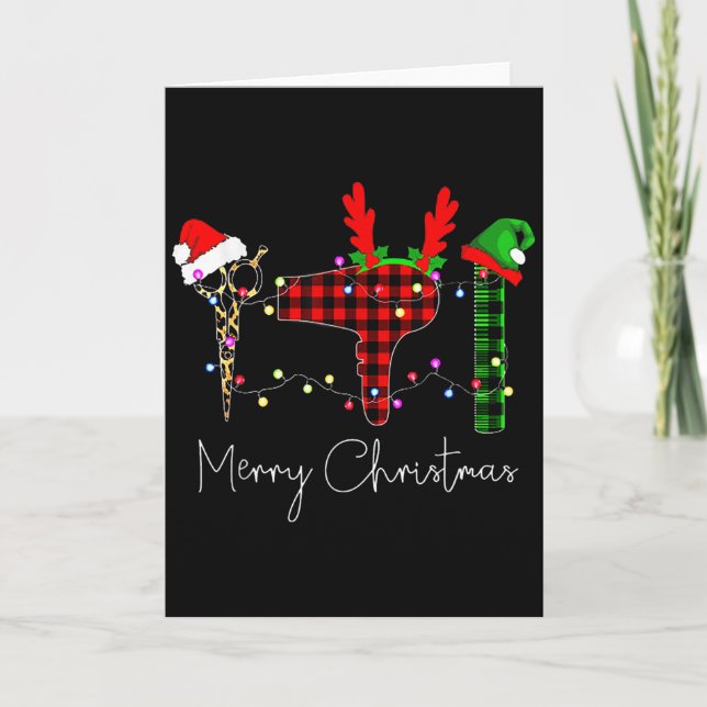 Merry Christmas Hairstylist Funny Tool Hairdresser Card (Front)