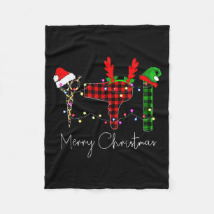 Merry Christmas Hairstylist Funny Tool Hairdresser Fleece Blanket