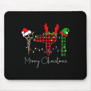 Merry Christmas Hairstylist Funny Tool Hairdresser Mouse Mat