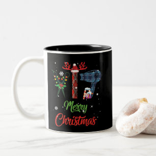 Merry Christmas Hairstylist Funny Tool Hairdresser Two-Tone Coffee Mug