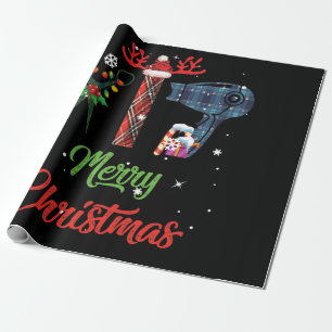 Merry Christmas Hairstylist Funny Tool Hairdresser Wrapping Paper