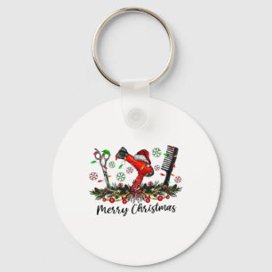 Merry Christmas Hairstylist Hairdresser Matching C Key Ring