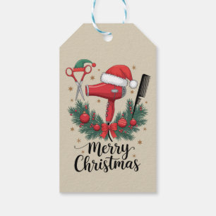 Merry Christmas Hairstylist Hairdresser Xmas Hair  Gift Tags