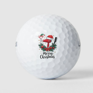 Merry Christmas Hairstylist Hairdresser Xmas Hair  Golf Balls
