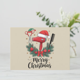 Merry Christmas Hairstylist Hairdresser Xmas Hair  Holiday Card