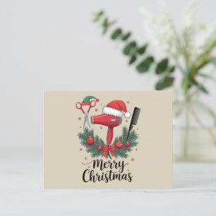 Merry Christmas Hairstylist Hairdresser Xmas Hair Holiday Postcard