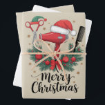 Merry Christmas Hairstylist Hairdresser Xmas Hair  Wrapping Paper Sheet<br><div class="desc">Merry Christmas Hairstylist Hairdresser Xmas Hair Tools</div>