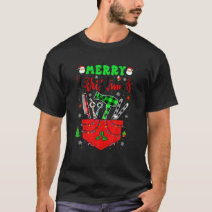 Merry Christmas Hairstylist Tools In Pocket Xmas L T-Shirt