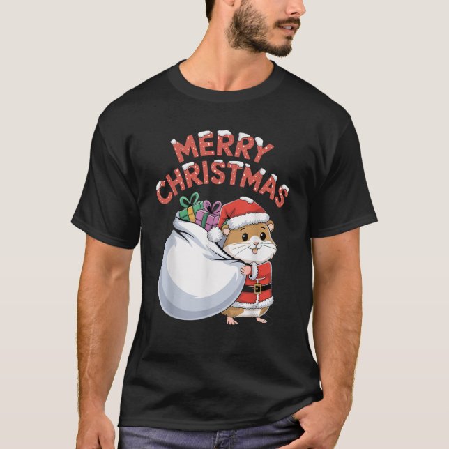 Merry Christmas Hamster  T-Shirt (Front)
