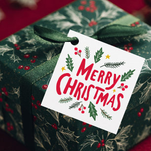 Merry Christmas Hand-Drawn Cute Custom Gift / Favour Tags