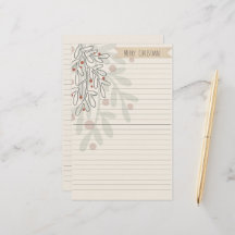 Merry Christmas hand drawn floral mistletoe