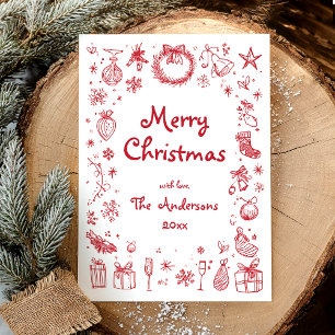 Merry Christmas Hand Drawn Holiday Card