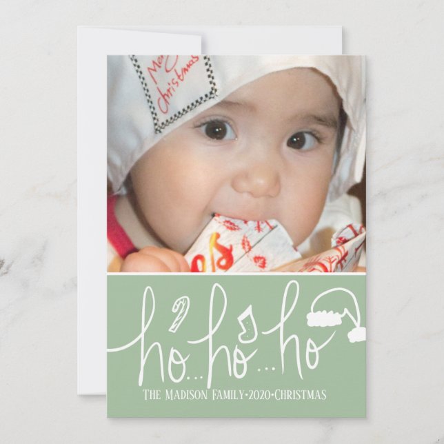 Merry Christmas Hand Drawn Lettering Santa Doodles Card (Front)