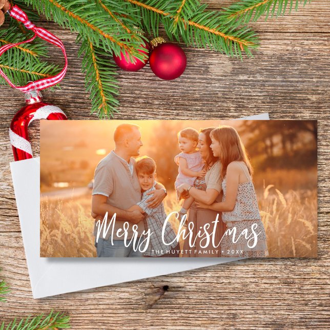 Merry Christmas Hand-lettered Holiday Photo Card (Creator Uploaded)