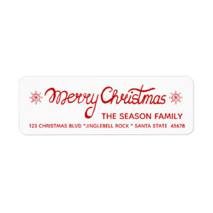 Merry Christmas Hand Lettered Script Label