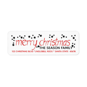 Merry Christmas Hand Lettered Script Label