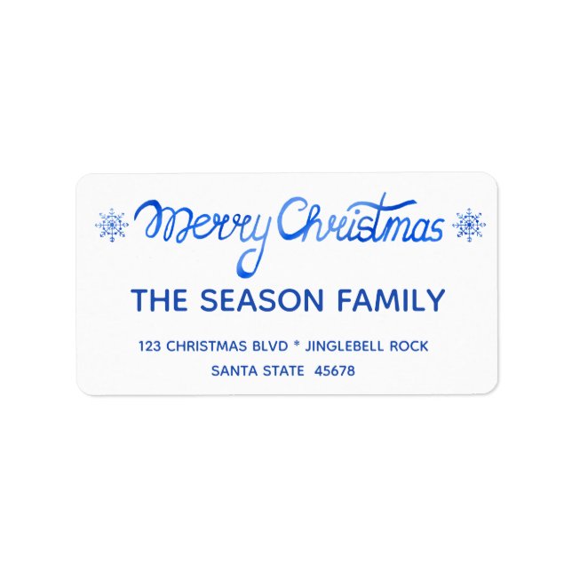 Merry Christmas Hand Lettered Script Label (Front)