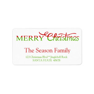 Merry Christmas Hand Lettered Script Label