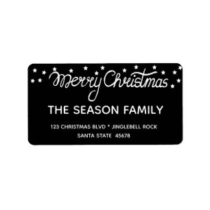 Merry Christmas Hand Lettered Script Label