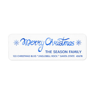 Merry Christmas Hand Lettered Script Label