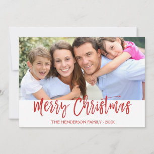 Merry Christmas Hand Lettered Script Photo Card