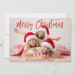 Merry Christmas Hand Lettered Script Photo Card