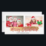 Merry Christmas Hand Lettered Script Photo Card<br><div class="desc">Merry Christmas Hand Lettered Script Photo Card. The photo and text of this hand lettered brush script can be updated and customised with your photo and family name.</div>