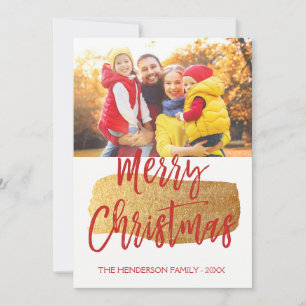 Merry Christmas Hand Lettered Script Photo Card