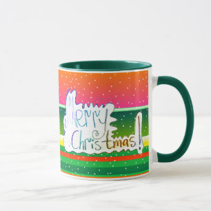Merry Christmas handletterg artistic Mug