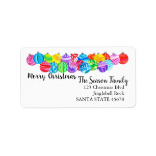 Merry Christmas handpainted watercolor label