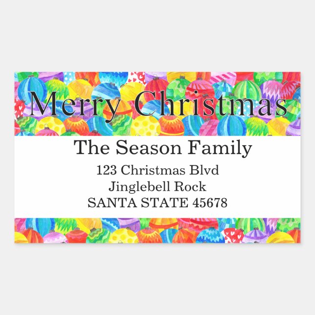 Merry Christmas handpainted watercolor   sticker (Front)