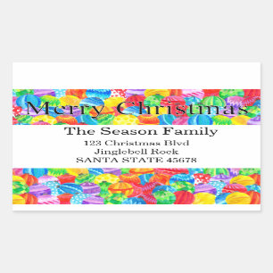 Merry Christmas handpainted watercolor sticker