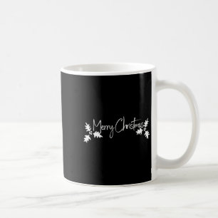 Merry Christmas Handwriting Script With Holly  Coffee Mug