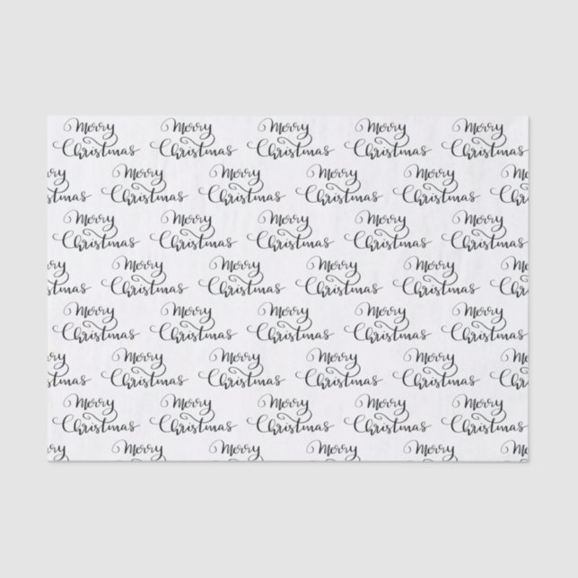 Merry Christmas | Handwritten Script Elegant Tissue Paper (Front)