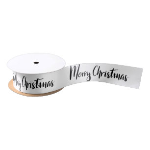 Merry Christmas   Handwritten Script Satin Ribbon