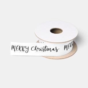 Merry Christmas Handwritten Script Satin Ribbon