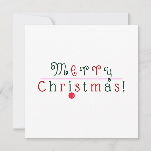 Merry Christmas, Hanging Ornament Flat Christmas Card (Front)