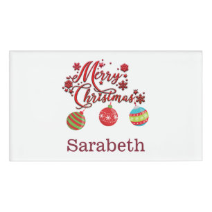 Merry Christmas Hanging Ornaments Custom Name Tag