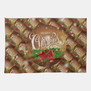 Merry Christmas Happy Best Gift Tea Towel