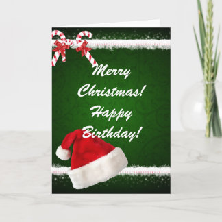 Merry Christmas Happy Birthday Card