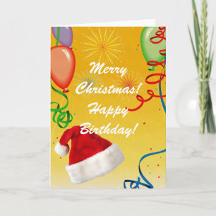 Merry Christmas Happy Birthday Card