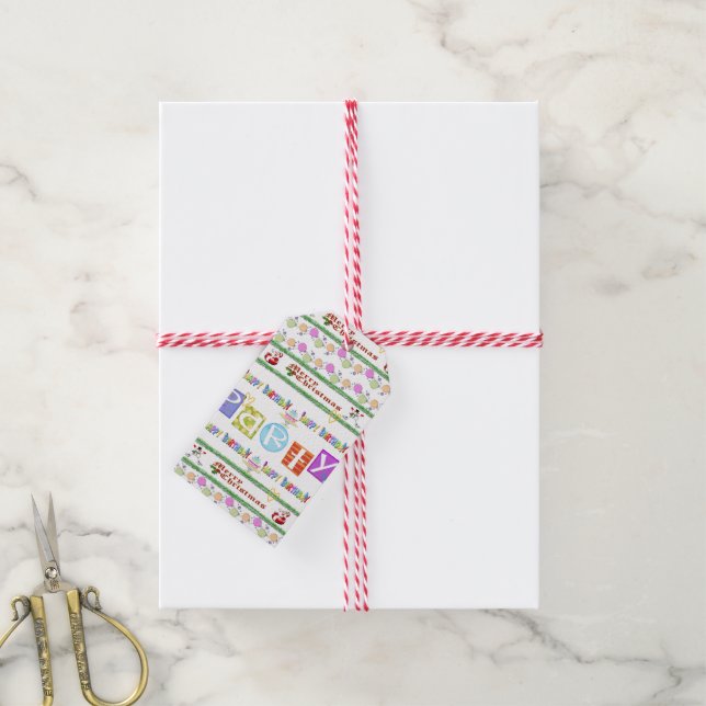 Merry Christmas Happy Birthday Gift Tags  (With Twine)