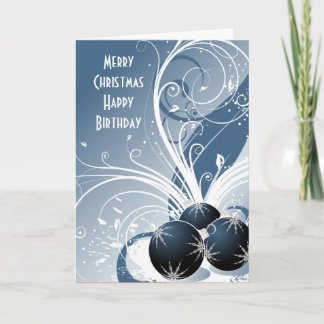 Merry Christmas Happy Birthday Holiday Card